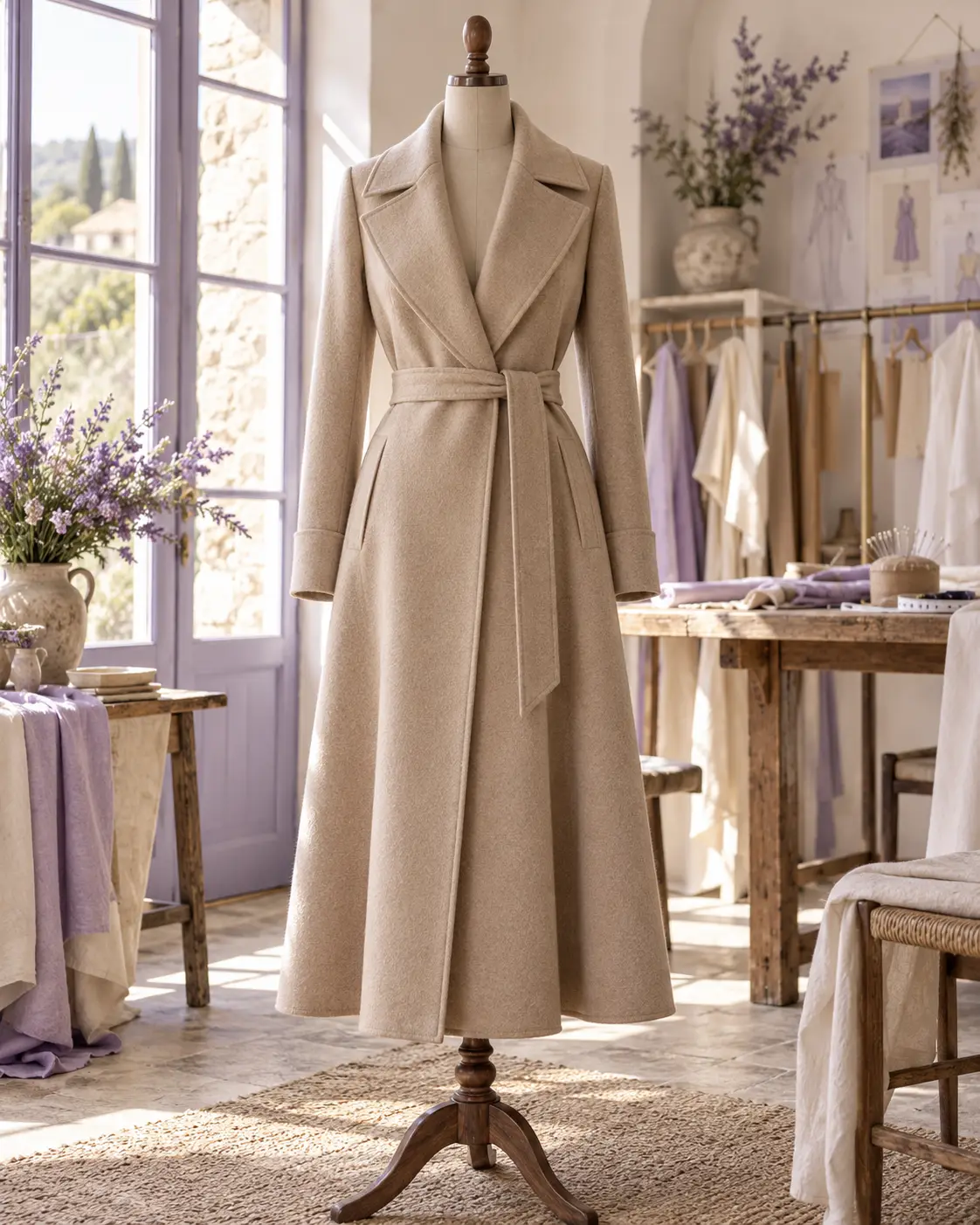 Concepto visual de abrigo o chaqueta a medida
