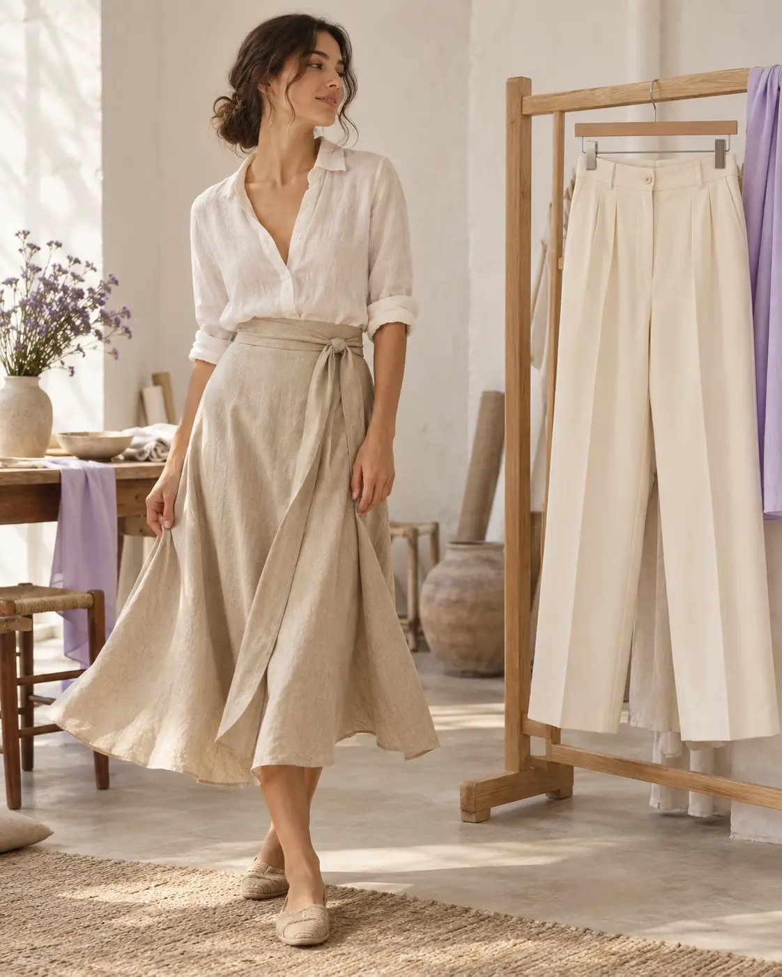 Concepto visual de pantalones y faldas